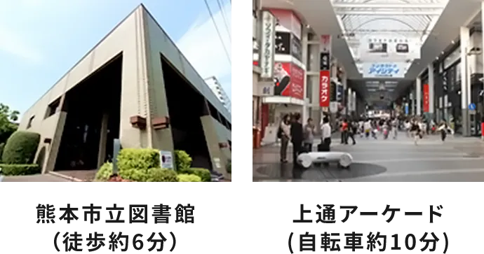 上通アーケード（自転車約10分）