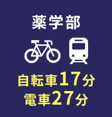 薬学部 電車で約20分